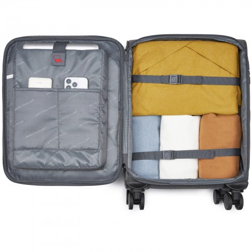 British Traveller KSB2597 20-inch grey suitcase – detail view 20