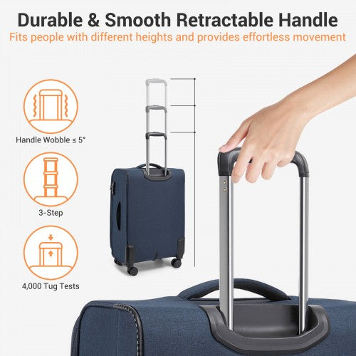 British Traveller KSB2597 20-inch navy suitcase – detail view 20
