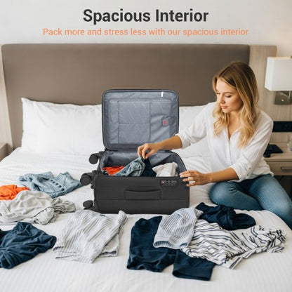 British Traveller KSB2597 20-inch black suitcase – set view