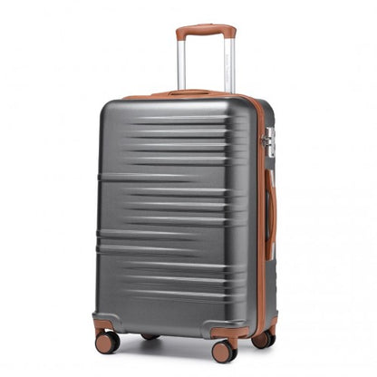 British Traveller K2391L 24-inch grey and brown suitcase – detail view 24