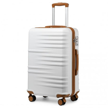British Traveller K2391L 24-inch white suitcase – detail view 24