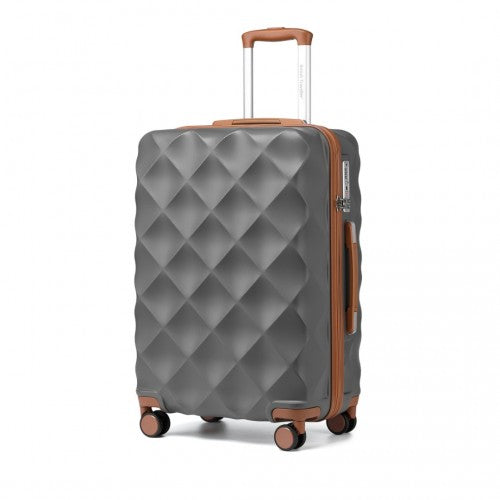 British Traveller K2395L 24-inch grey and brown suitcase – detail view 24