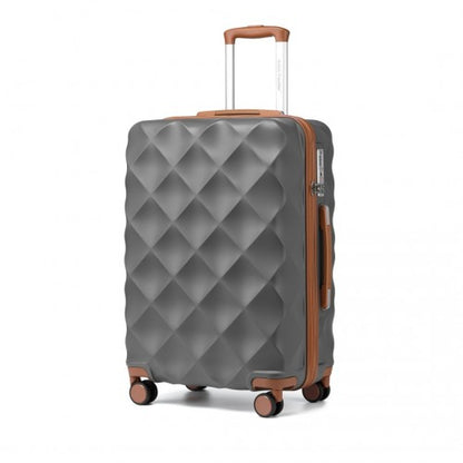British Traveller K2395L 24-inch grey and brown suitcase – detail view 24