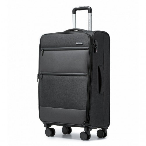British Traveller K2397L 24-inch black suitcase – detail view 24