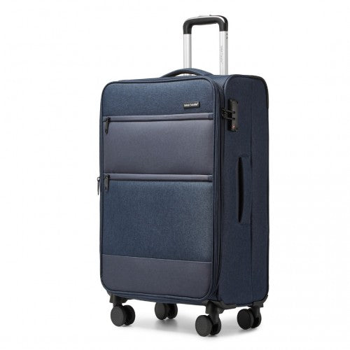 British Traveller K2397L 24-inch navy suitcase – detail view 24