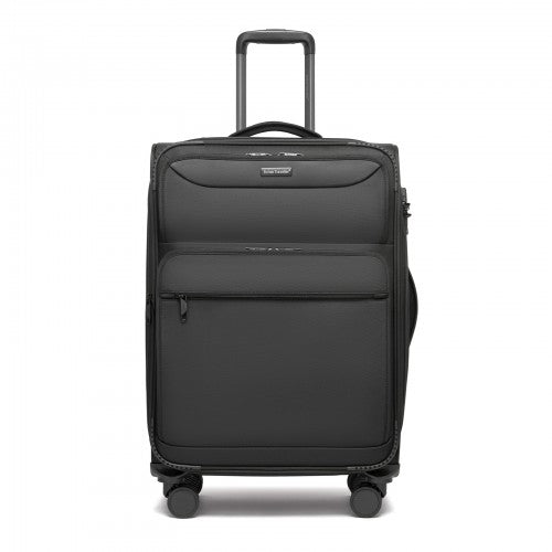 British Traveller KSB2582 24-inch black suitcase – detail view 24