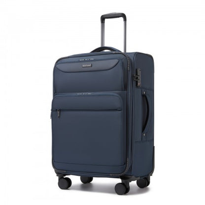British Traveller KSB2582 24-inch navy suitcase – detail view 24