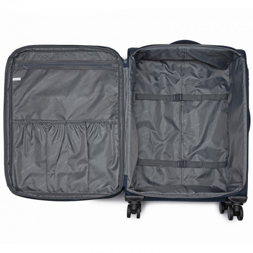 British Traveller KSB2582 24-inch navy suitcase – detail view 24