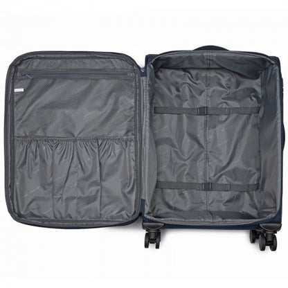 British Traveller KSB2582 24-inch navy suitcase – detail view 24