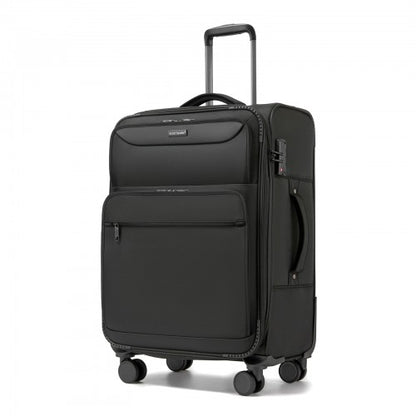 British Traveller KSB2582 24-inch black suitcase – detail view 24