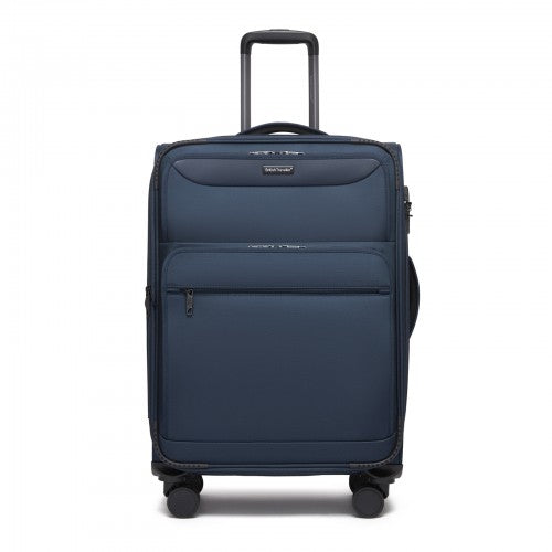 British Traveller KSB2582 24-inch navy suitcase – detail view 24