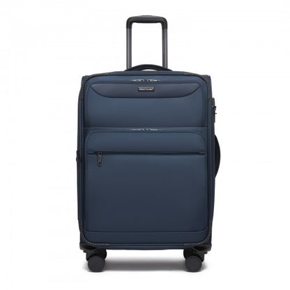 British Traveller KSB2582 24-inch navy suitcase – detail view 24