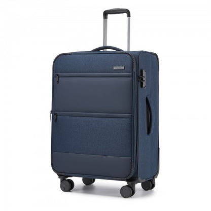 British Traveller KSB2597 24-inch navy suitcase – detail view 24