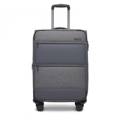 British Traveller KSB2597 24-inch grey suitcase – detail view 24