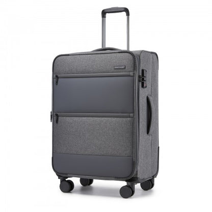 British Traveller KSB2597 24-inch grey suitcase – detail view 24