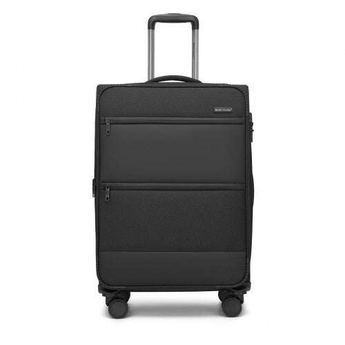 British Traveller KSB2597 24-inch black suitcase – detail view 24