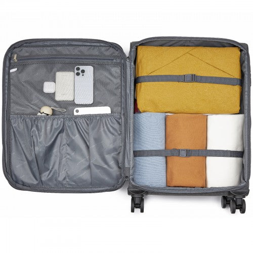 British Traveller KSB2597 24-inch grey suitcase – detail view 24