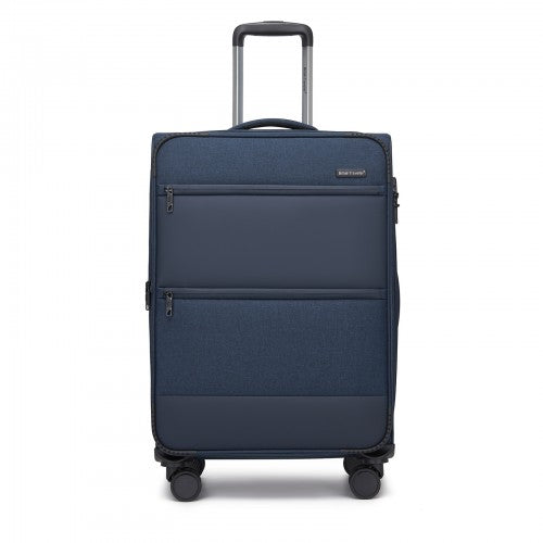 British Traveller KSB2597 24-inch navy suitcase – detail view 24