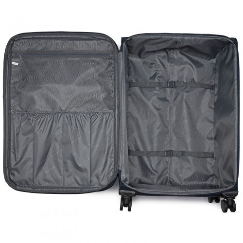 British Traveller KSB2582 28-inch navy suitcase – detail view 28