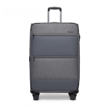 British Traveller KSB2597 28-inch grey suitcase – detail view 28