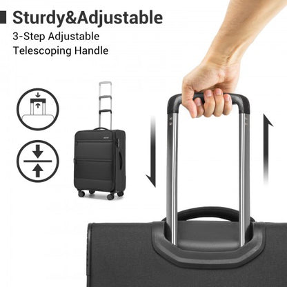 British Traveller KSB2597 28-inch black suitcase – detail view 28