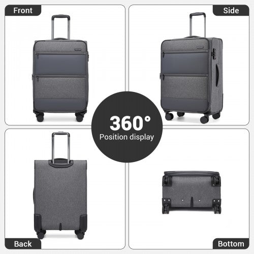 British Traveller KSB2597 28-inch grey suitcase – detail view 28