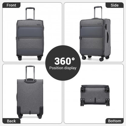 British Traveller KSB2597 28-inch grey suitcase – detail view 28