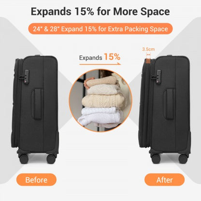 British Traveller KSB2597 28-inch black suitcase – detail view 28