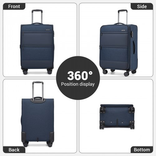 British Traveller KSB2597 28-inch navy suitcase – detail view 28