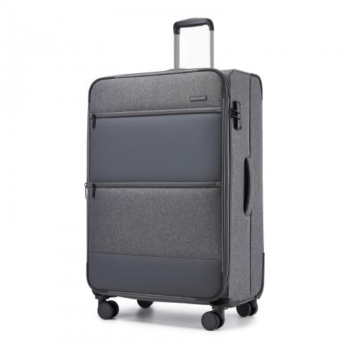 British Traveller KSB2597 28-inch grey suitcase – detail view 28
