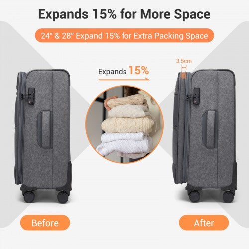 British Traveller KSB2597 28-inch grey suitcase – detail view 28