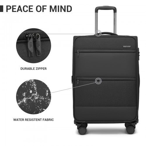 British Traveller KSB2597 28-inch black suitcase – detail view 28