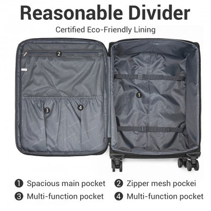 British Traveller KSB2597 28-inch black suitcase – detail view 28