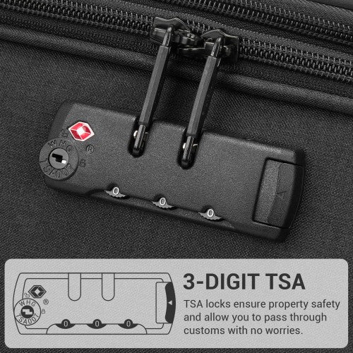 British Traveller KSB2597 28-inch black suitcase – detail view 28