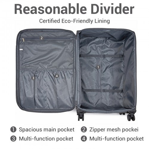 British Traveller KSB2597 28-inch grey suitcase – detail view 28
