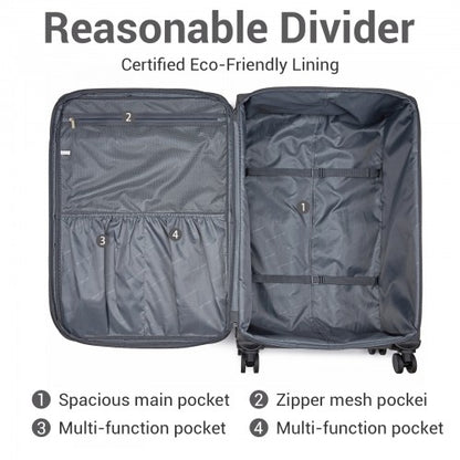 British Traveller KSB2597 28-inch grey suitcase – detail view 28