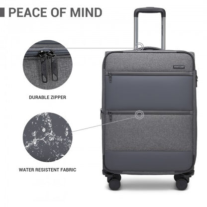 British Traveller KSB2597 28-inch grey suitcase – detail view 28