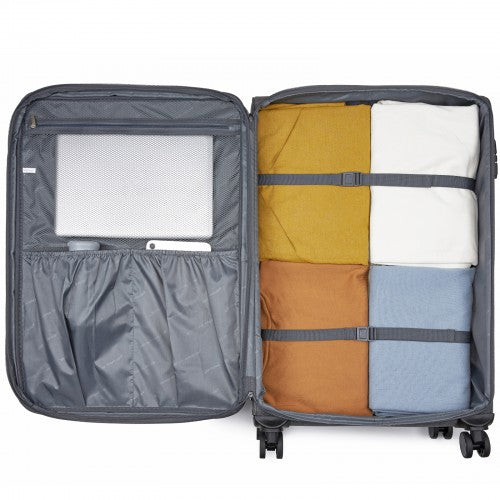 British Traveller KSB2597 28-inch grey suitcase – set view
