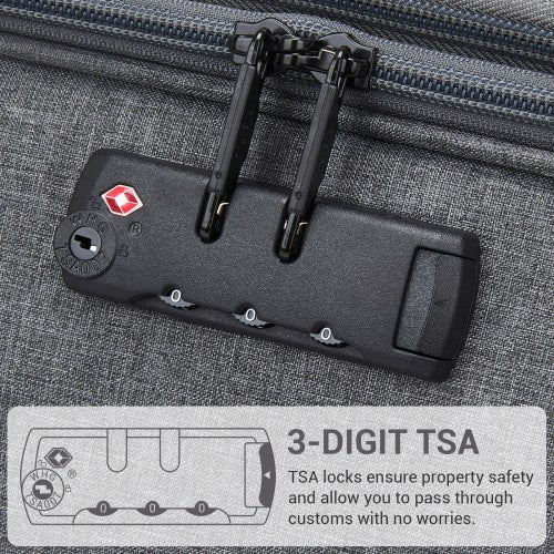 British Traveller KSB2597 28-inch grey suitcase – detail view 28