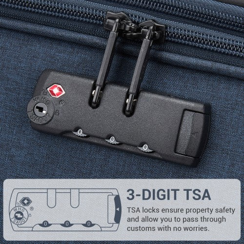 British Traveller KSB2597 28-inch navy suitcase – detail view 28