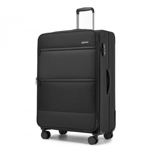 British Traveller KSB2597 28-inch black suitcase – detail view 28