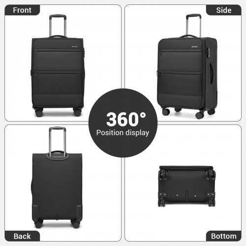British Traveller KSB2597 28-inch black suitcase – detail view 28