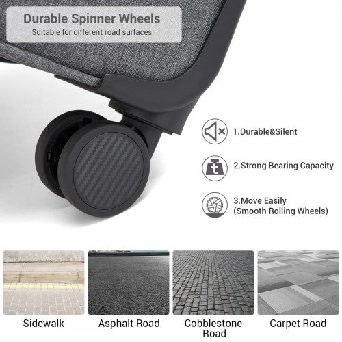 British Traveller KSB2597 28-inch grey suitcase – detail view 28