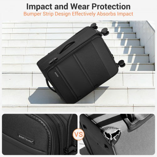 British Traveller KSB2597 28-inch black suitcase – detail view 28