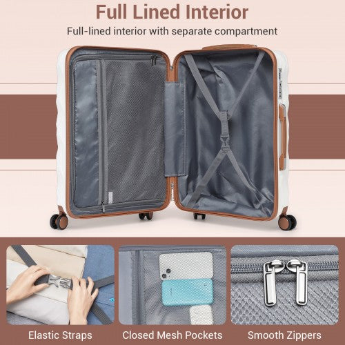 British Traveller K2395L 32-inch cream suitcase – detail view 32