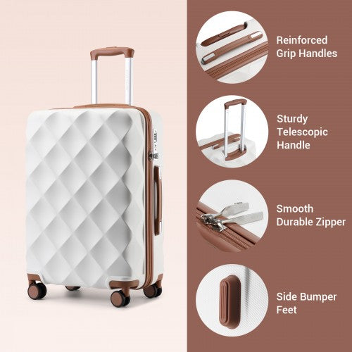 British Traveller K2395L 32-inch cream suitcase – detail view 32