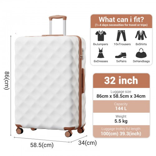 British Traveller K2395L 32-inch cream suitcase – detail view 32
