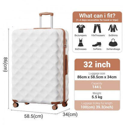 British Traveller K2395L 32-inch cream suitcase – detail view 32