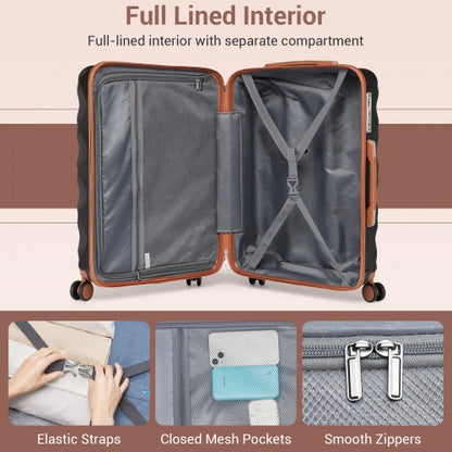 British Traveller K2395L 32-inch black and brown suitcase – detail view 32