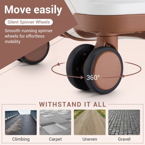 British Traveller K2395L 32-inch cream suitcase – detail view 32